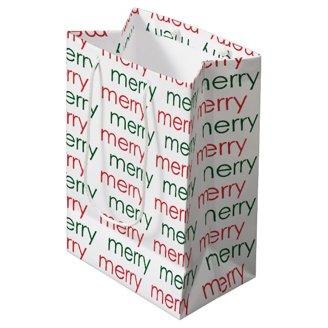 Merry Merry Mittlere Geschenktüte (Vorderseite Schrägansicht)