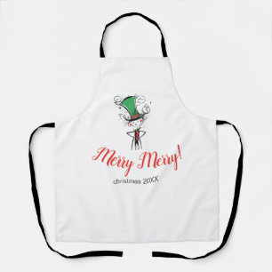 "Merry Merry" Weihnachten Elf Holiday Koch Schürze