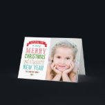 Merry Message Holiday Foto Cards - Weiß Feiertagskarte<br><div class="desc">Design © Berry Berry Sweet. Besuchen Sie unseren Design-Showroom unter WWW.BERRYBERRYSWEET.COM</div>