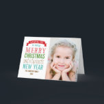 Merry Message Holiday Foto Cards - Weiß Feiertagskarte<br><div class="desc">Design © Berry Berry Sweet. Besuchen Sie unseren Design-Showroom unter WWW.BERRYBERRYSWEET.COM</div>
