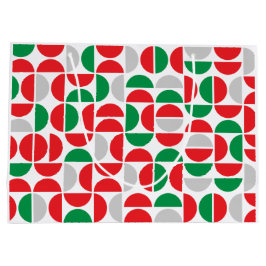 Merry Mid Century Holiday Tiles Große Geschenktüte