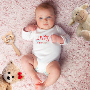 "Merry & milk betrunken" niedliche Weihnachten Baby Strampler