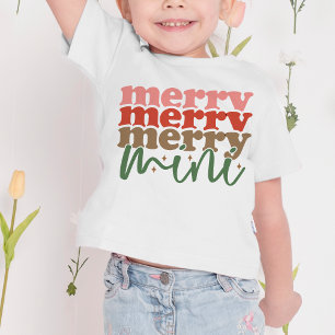 Merry Mini Retro Groovy Weihnachtsferien Kleinkind T-shirt