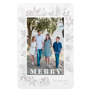 Merry Modern Christmas Flexible Foto Magnet