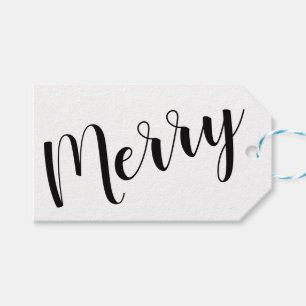 Merry Modern Schwarz und Weiß Geschenkanhänger