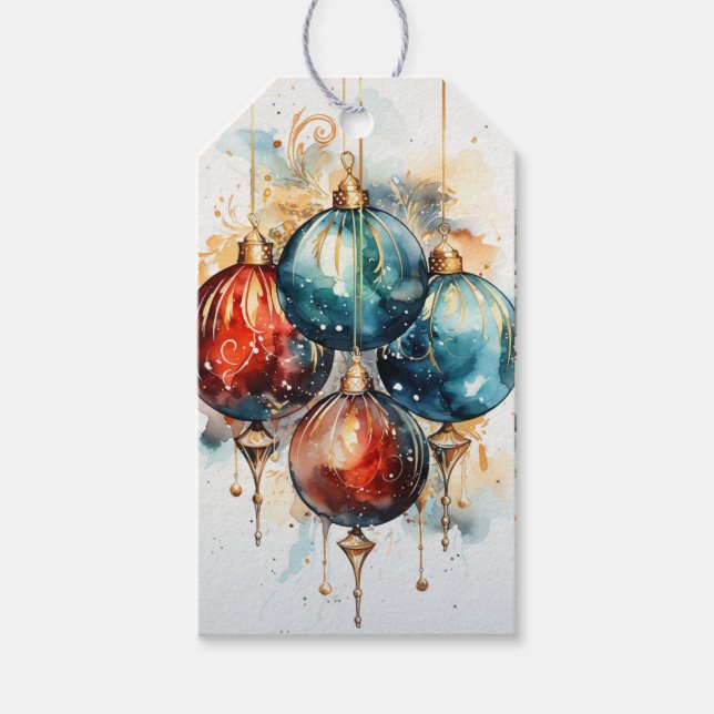 Merry Moments: Eine Fusion rot und grün Geschenkanhänger (Vorderseite)