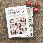 Merry Moments | Moderne Weihnachten 9 FotoCollage<br><div class="desc">Teilen Sie die Freude dieser Feriensaison mit unserer Weihnachtskarte "Merry Moments" Weihnachten Foto. Dieses elegante und moderne Design besticht durch stilvolle Serifentypografie mit künstlerischen Bändern und Schnörkeln. Ihr Familienname ist rechts ausgerichtet und wird in Rot-Handschrift-Schrift-Kalligraphie geschrieben, um einen kühnen und personalisierten Urlaubssegment zu ermöglichen. Ein spezieller Meldungsbereich unten erlaubt es...</div>