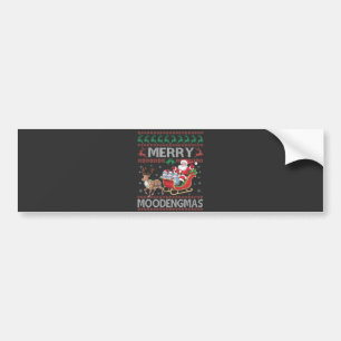 Merry MooDengmas Moo Deng Christmas Santa Hippo Autoaufkleber