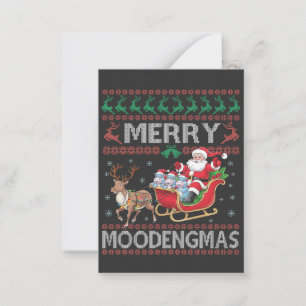 Merry MooDengmas Moo Deng Christmas Santa Hippo Mitteilungskarte