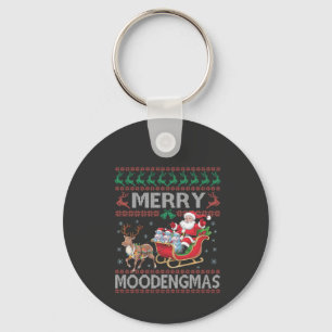Merry MooDengmas Moo Deng Christmas Santa Hippo Schlüsselanhänger