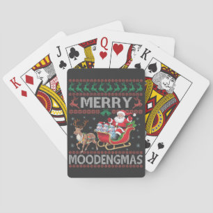 Merry MooDengmas Moo Deng Christmas Santa Hippo Spielkarten