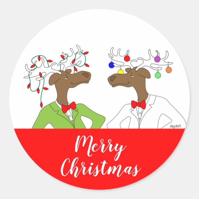 Merry Moose Sticker (Vorderseite)