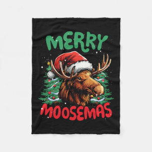 Merry Moosemas Funny Christmas Duck Lover Fleecedecke