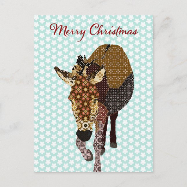 Merry Moses Blue Star Postcard Weihnachten (Vorderseite)