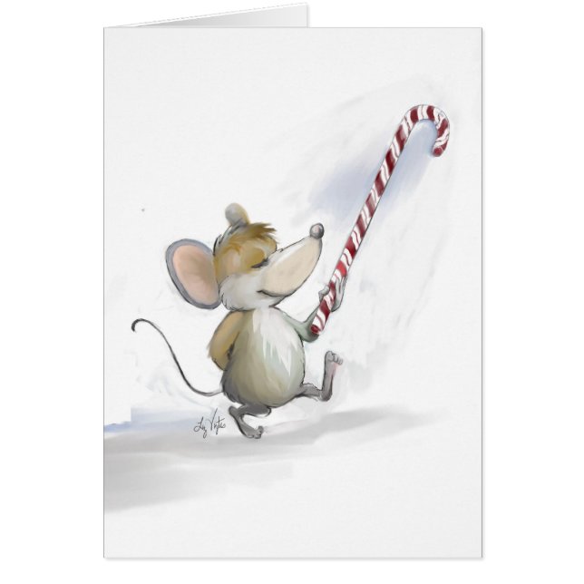 Merry Mouse Moe Holiday Blank Card (Vorne)