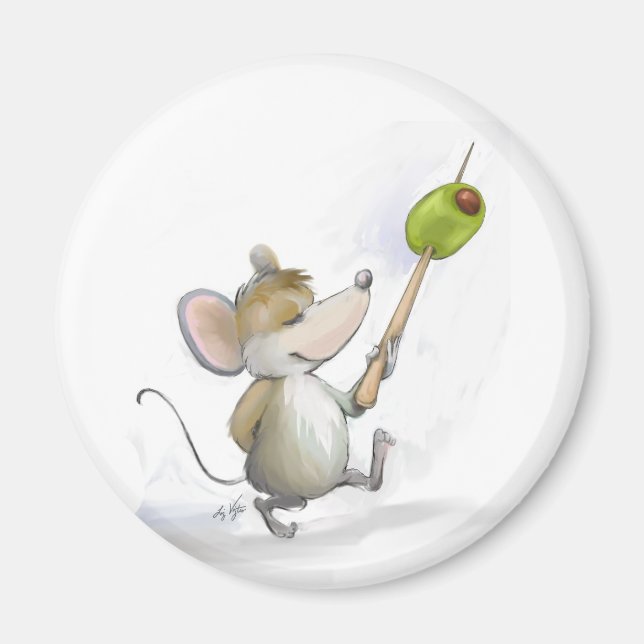 Merry Mouse Moe mit Olive Magnet (Vorne)