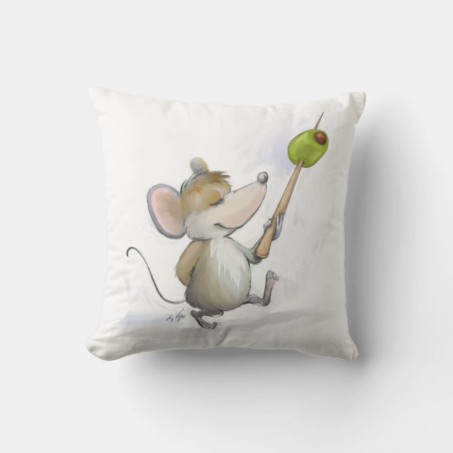 Merry Mouse Moe mit Olive Pillow Kissen (Vorderseite)