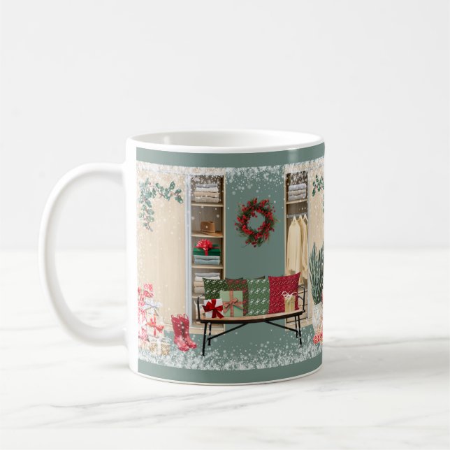 Merry Mudroom Scene Snow Kaffeetasse (Links)