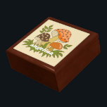 Merry Mushroom mit Individuelle Name Erinnerungskiste<br><div class="desc">Ein lustiges Design mit funky Pilzen. Das Design ist in Avocado-Grün-,  Braun- und Orangetönen gehalten.</div>