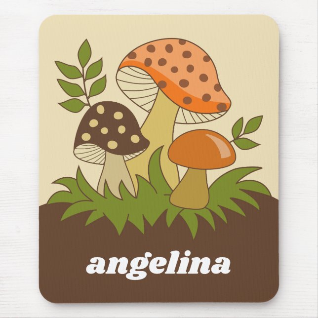 Merry Mushroom mit Individuelle Name Mousepad (Vorne)