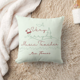 Merry Music Teacher Personalisiert Green Christmas Kissen