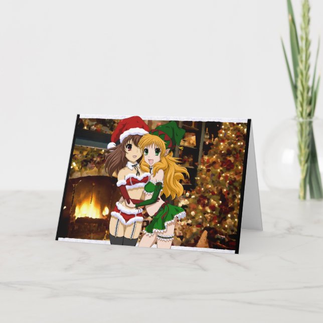 Merry Naughty Christmas Feiertagskarte (Vorderseite)