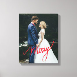 Merry | Neuverheiratetes Foto für die erste Weihna Leinwanddruck