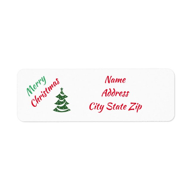 **MERRY NOËL** ÉTIQUETTES D'ADRESSE DE RETOUR (Devant)