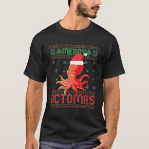 Merry Octomas Funny Octopus Ugly Christmas Sweater T-Shirt