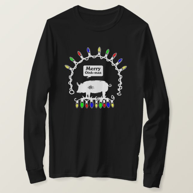 Merry Oink-Mas Rope Lights T-Shirt (Design vorne)