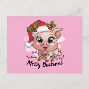 Merry Oinkmas Feiertagspostkarte