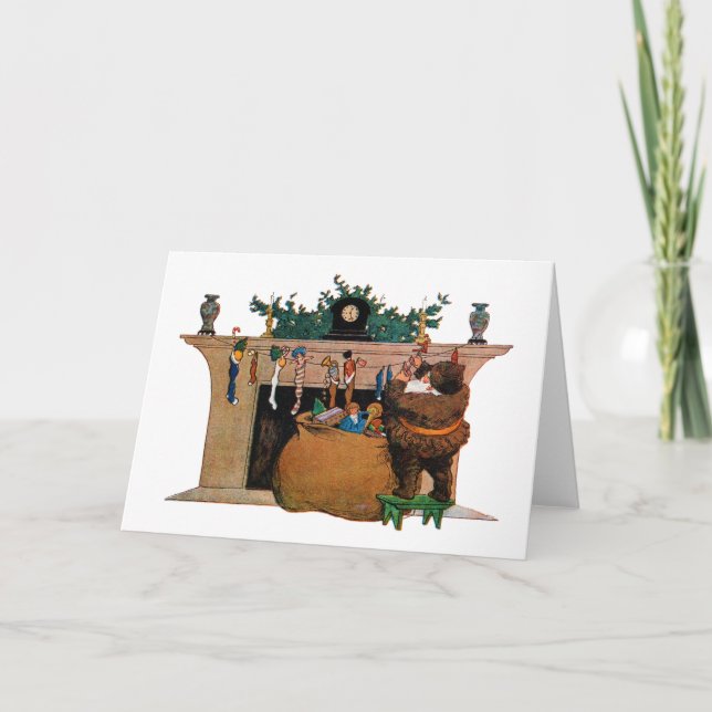 Merry Old Christmas Elf, Jessie Willcox Smith Karte (Vorderseite)