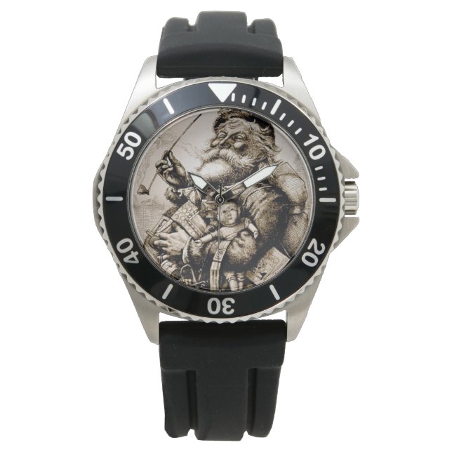Merry Old Santa Claus Armbanduhr (Vorderseite)