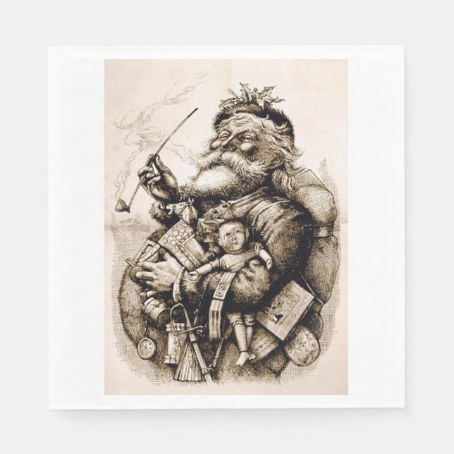 Merry Old Santa Claus Serviette (Vorderseite)