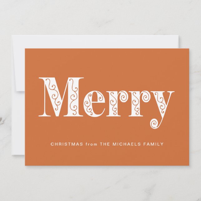 Merry Orange Wirbel Kein Foto Weihnachten (Vorderseite)