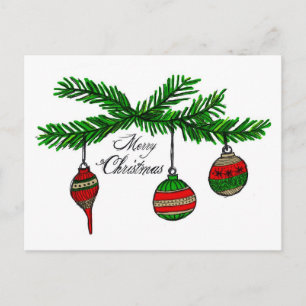 Merry Ornaments Feiertagspostkarte