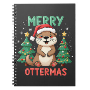 Merry Ottermas Funny Otter Animal Christmas Liebha Notizblock
