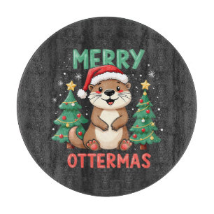 Merry Ottermas Funny Otter Animal Christmas Liebha Schneidebrett