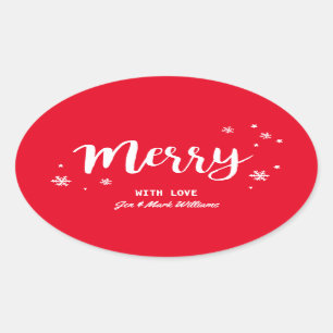 Merry Ovaler Aufkleber