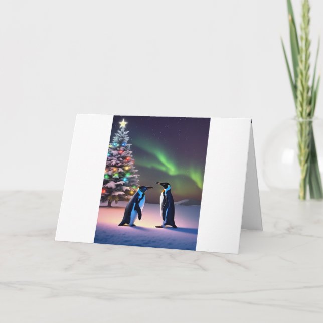 Merry Penguins 🎄 Karte (Vorderseite)