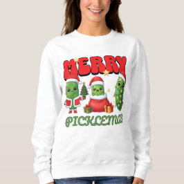 Merry Picklemas Funny Christmas Pun Cute Pickle Sweatshirt