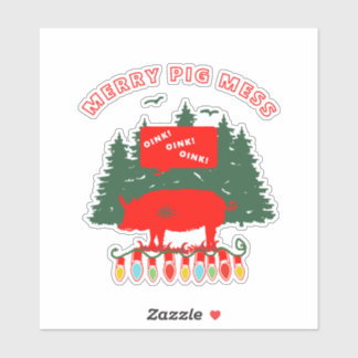 Merry Pig Mess Aufkleber