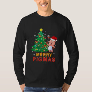 Merry Pigmas Christmas Pig Lovers Christmas Tree T-Shirt
