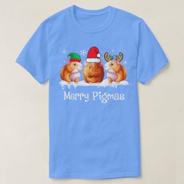 Merry Pigmas Funny Guinea Pig Christmas Xmas  T-Shirt (Design vorne)