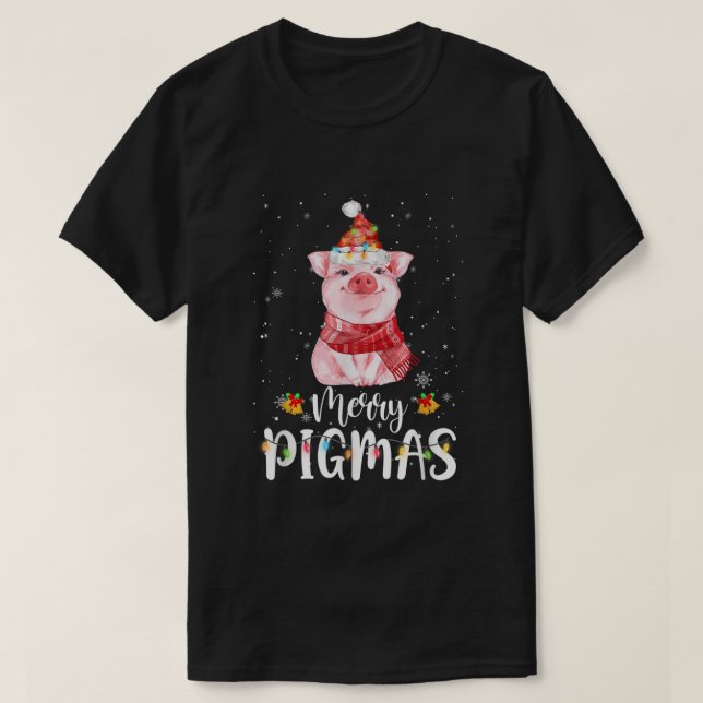 Merry Pigmas Funny Pig Weihnachten Pajama für Pig  T-Shirt (Design vorne)