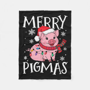 Merry Pigmas Funny Pig Weihnachten Weihnachten Wei Fleecedecke