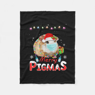 Merry Pigmas Gesicht Maske Funny Guinea Pig Weihna Fleecedecke