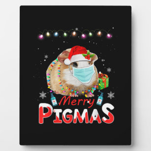 Merry Pigmas Gesicht Maske Funny Guinea Pig Weihna Fotoplatte