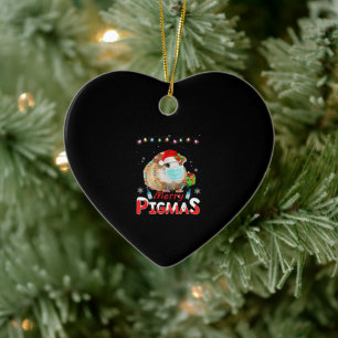 Merry Pigmas Gesicht Maske Funny Guinea Pig Weihna Keramik Ornament