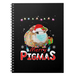 Merry Pigmas Gesicht Maske Funny Guinea Pig Weihna Notizblock